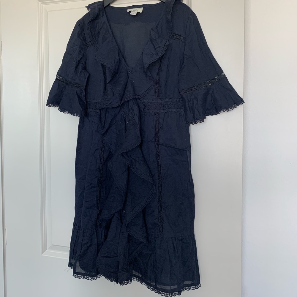 Ruffle Navy Dress - Picture 7 of 8